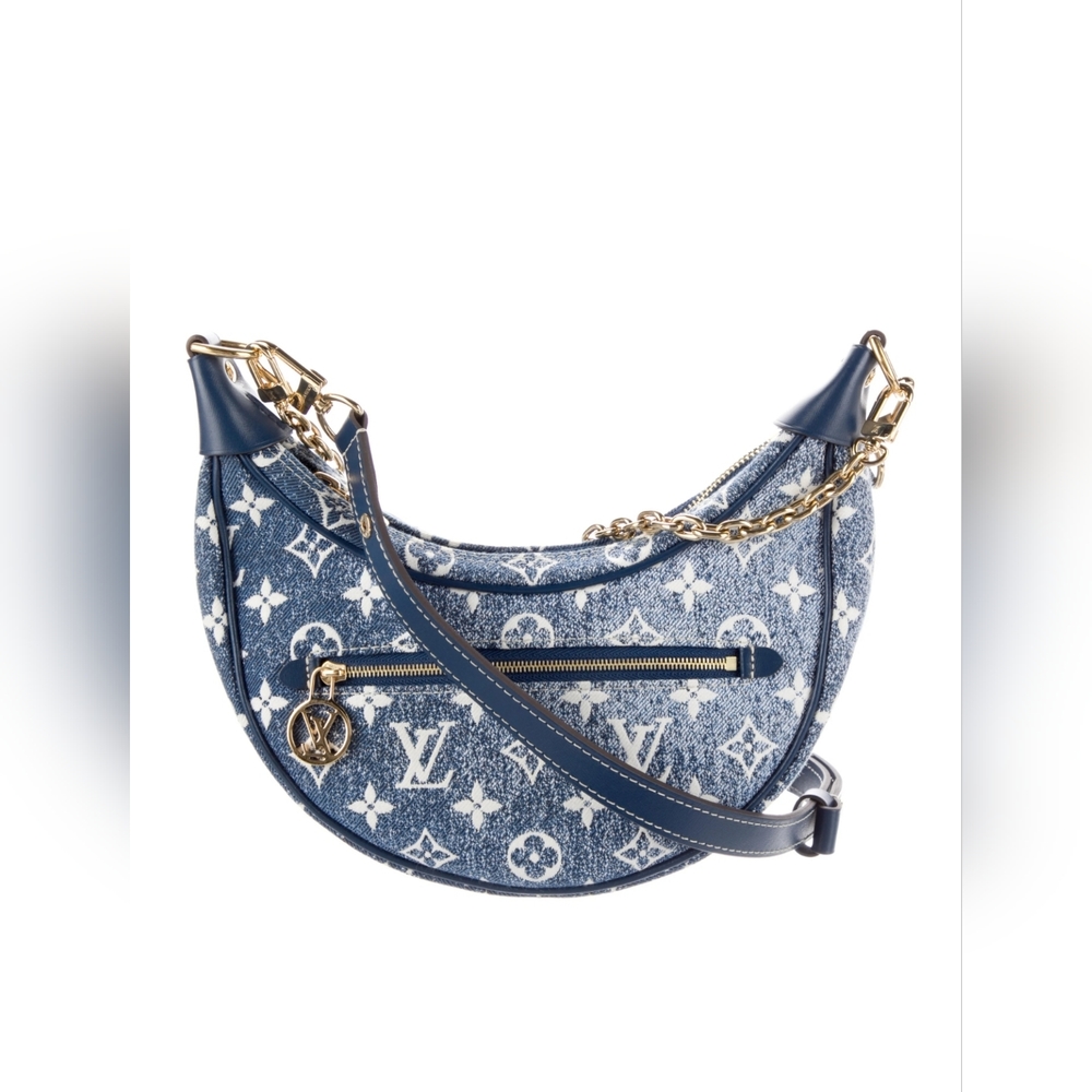❌NOT FOR SALE❌💙NWOT 2022 Louis Vuitton Blue Monogram Denim Jacquard Loop Bag💙